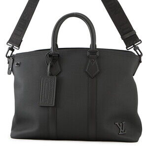 Louis Vuitton Tote Bag Taurillon Leather LV Aerogram Lockit Black